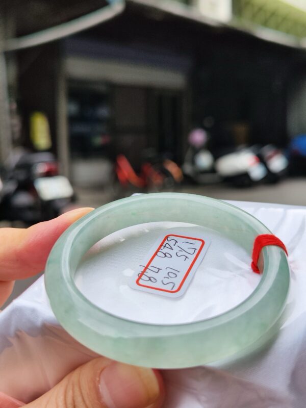 冰種起膠飄綠花正圈手鐲