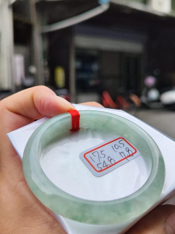 冰種起膠飄綠花正圈手鐲