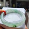 冰透起膠飄綠花正鐲