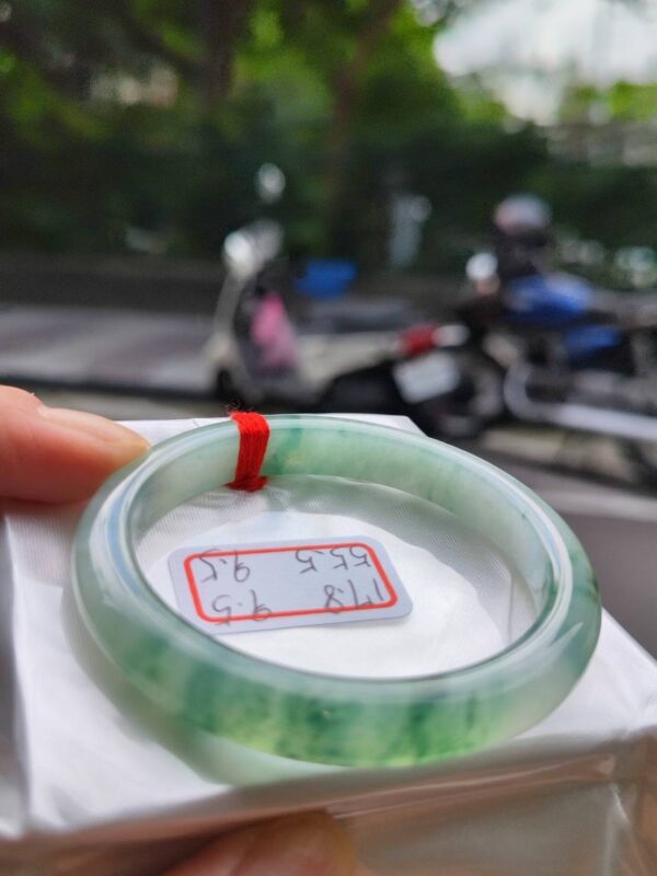 冰玻起膠飄綠花正圈手鐲