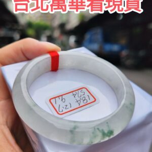 木拿放光玻璃種飄綠花正圈超厚庄手鐲