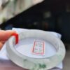 木拿放光玻璃種飄綠花正圈超厚庄手鐲