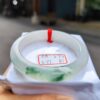 頂級放光玻璃種飄綠花正圈超厚庄手鐲