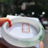 頂級放光玻璃種飄綠花正圈超厚庄手鐲