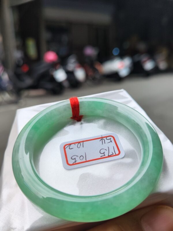 冰種芙蓉飄陽綠正圈圓骨手鐲