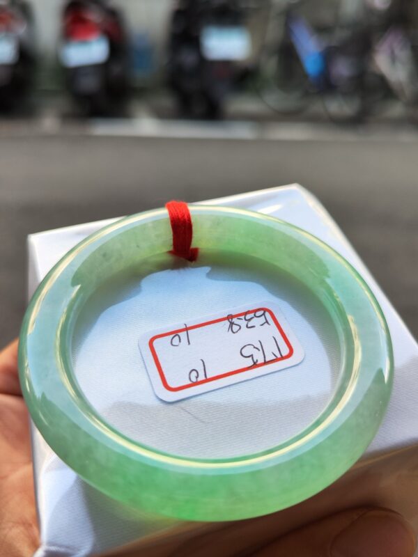 冰種芙蓉飄陽綠正圈圓骨手鐲