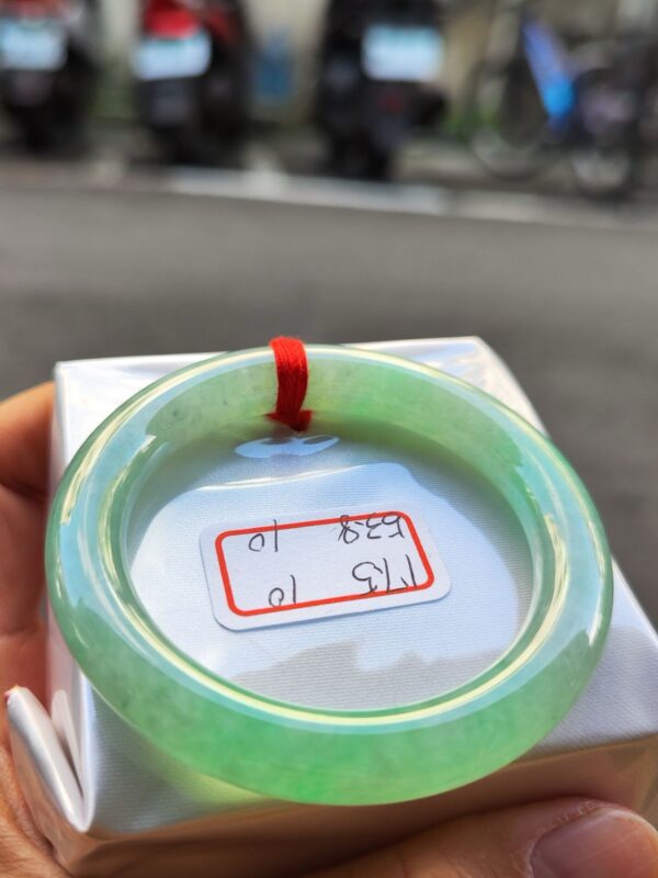 冰種芙蓉飄陽綠正圈圓骨手鐲