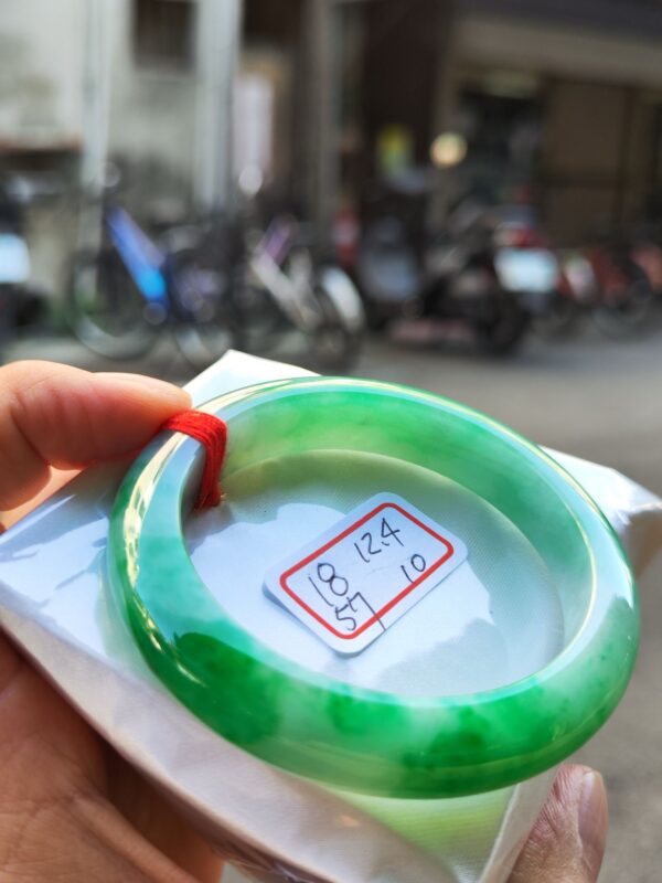 滿色正陽綠正圈寬版手鐲