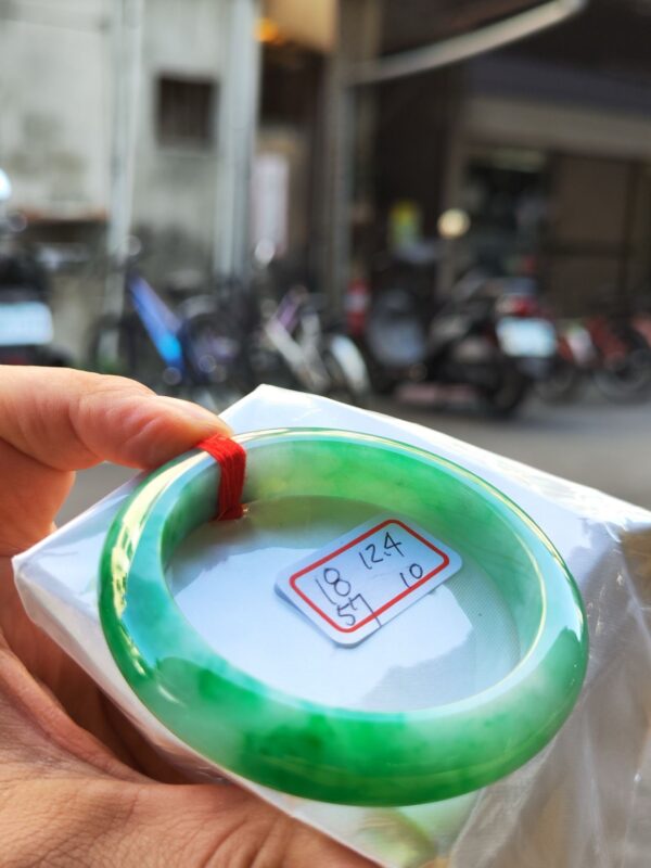 滿色正陽綠正圈寬版手鐲
