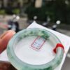 頂級放光玻璃種飄綠花正圈厚庄手鐲