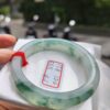 頂級放光玻璃種飄綠花正圈厚庄手鐲