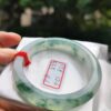 頂級放光玻璃種飄綠花正圈厚庄手鐲