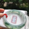 頂級放光玻璃種飄綠花正圈厚庄手鐲