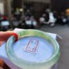 冰透起膠飄綠花正圈圓骨手鐲