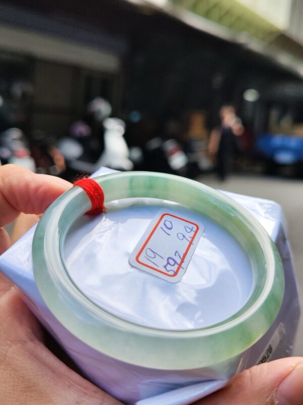 冰透起膠飄綠花正圈圓骨手鐲