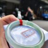 冰透起膠飄綠花正圈圓骨手鐲