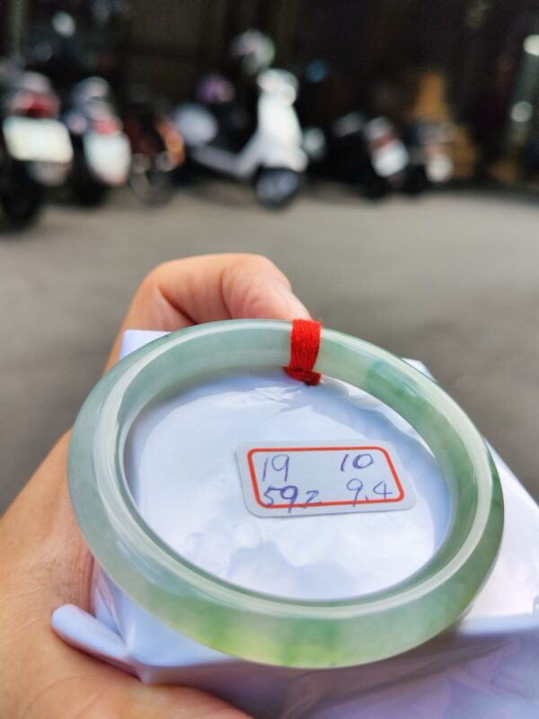 冰透起膠飄綠花正圈圓骨手鐲