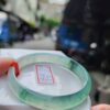 頂級放光玻璃種飄綠花正圈手鐲