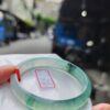 頂級放光玻璃種飄綠花正圈手鐲
