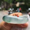 頂級放光玻璃種飄綠花正圈寬版手鐲