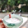頂級放光玻璃種飄綠花正圈寬版手鐲