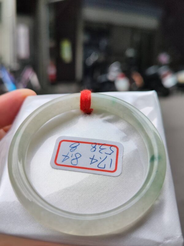 冰透起膠飄花圓骨手鐲