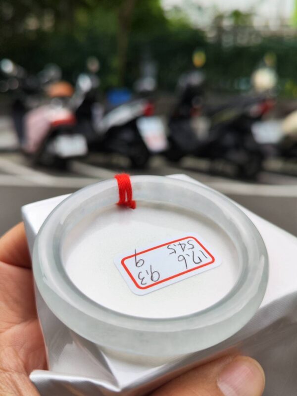 放光玻璃種白月光正圈圓骨手鐲