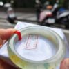 頂級放光玻璃種蜜黃飄綠花正圈厚庄手鐲