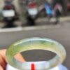 頂級放光玻璃種蜜黃飄綠花正圈厚庄手鐲