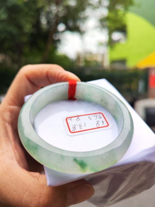 放光玻璃種飄綠正圈手鐲