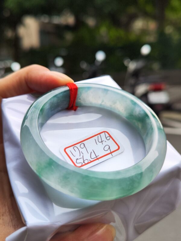 冰玻種飄花正圈寬版厚庄手鐲