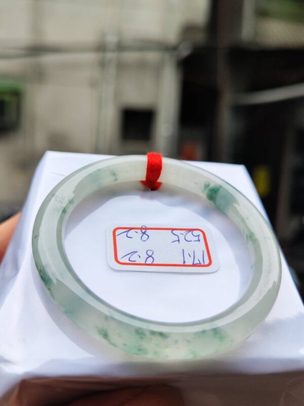 頂級放光玻璃種飄花正圈圓骨手鐲