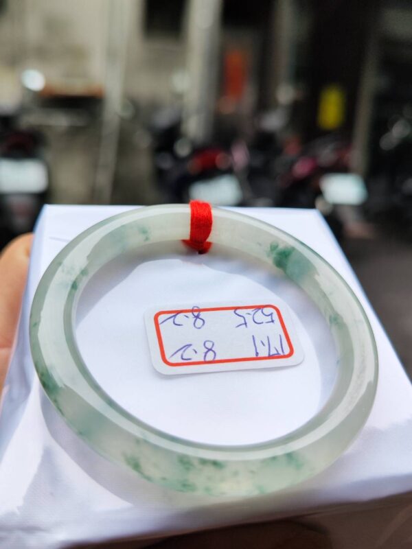 頂級放光玻璃種飄花正圈圓骨手鐲
