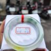 ~~ 頂級放光玻璃種三彩飄花正圈胖胖鐲 ~~