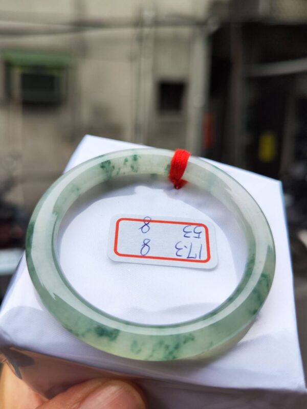 頂級放光玻璃種飄花正圈圓骨手鐲