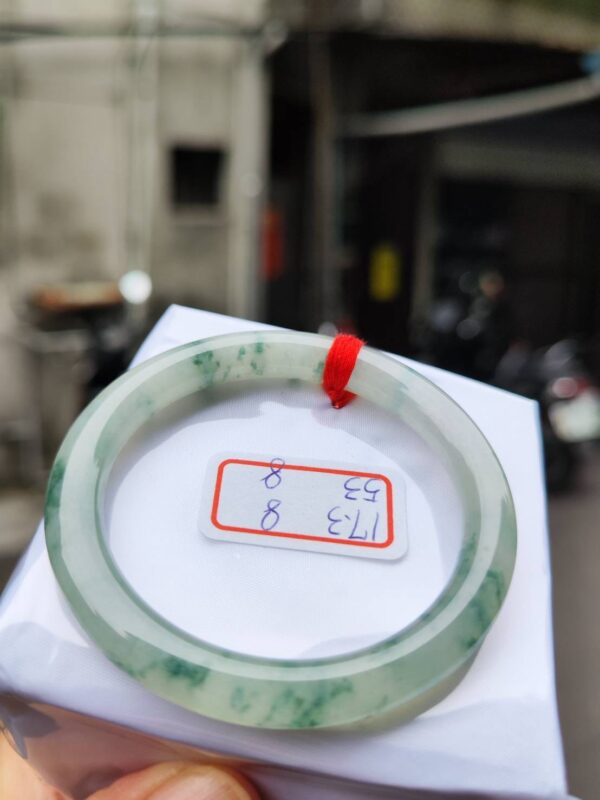 頂級放光玻璃種飄花正圈圓骨手鐲