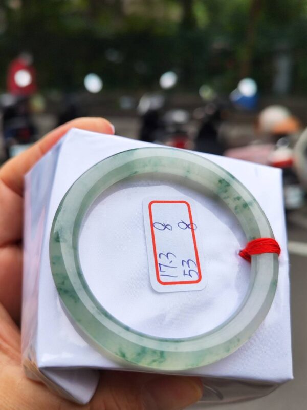 頂級放光玻璃種飄花正圈圓骨手鐲