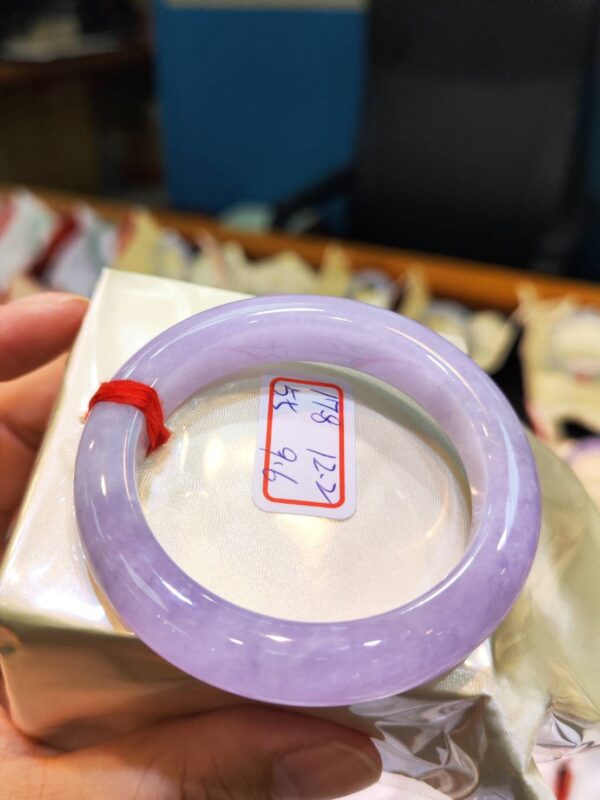 冰透的粉紫羅蘭正圈厚庄手鐲