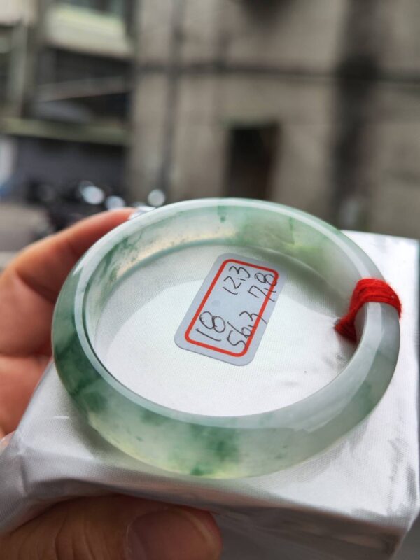 頂級放光玻璃種飄花正圈手鐲