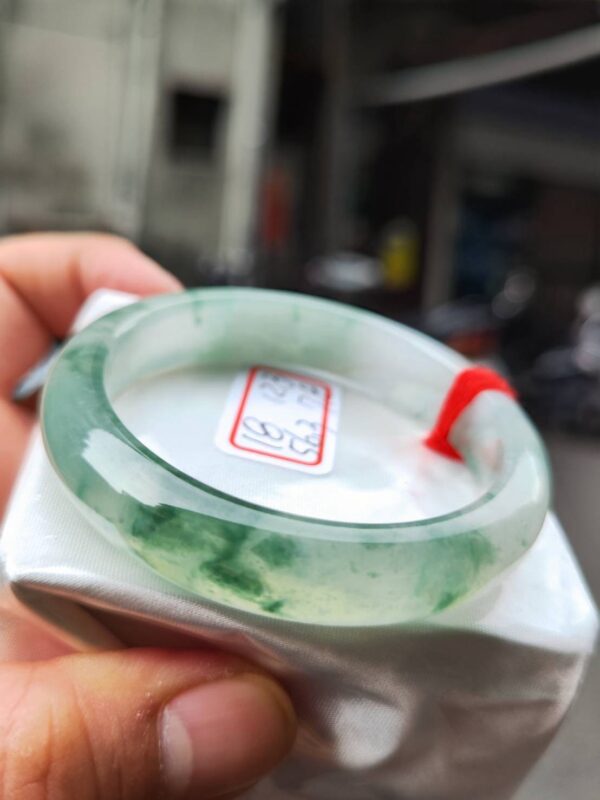 頂級放光玻璃種飄花正圈手鐲