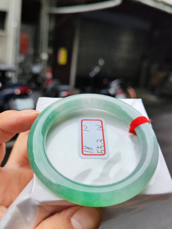 冰種陽綠正圈圓骨手鐲