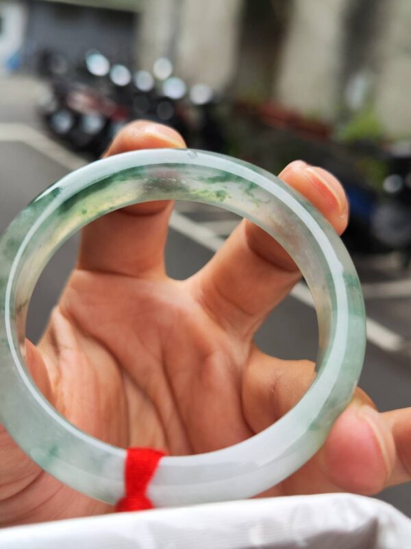 頂級放光玻璃種飄花正圈手鐲