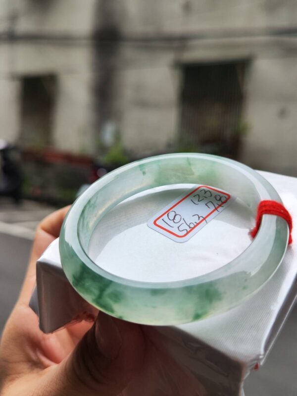頂級放光玻璃種飄花正圈手鐲