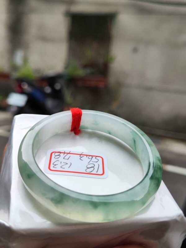 頂級放光玻璃種飄花正圈手鐲