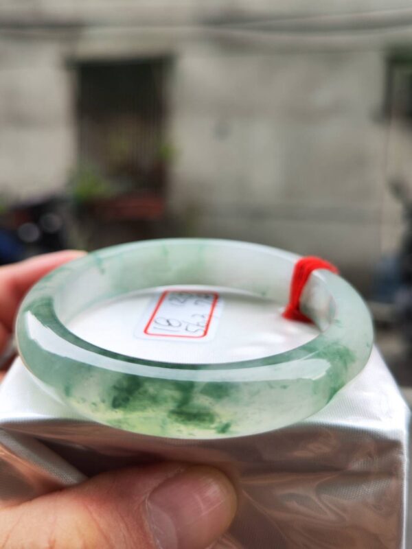 頂級放光玻璃種飄花正圈手鐲