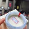 天然緬甸玉A貨 冰透紫羅蘭飄花正圈厚庄手鐲