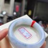 天然緬甸玉A貨 冰透紫羅蘭飄花正圈厚庄手鐲