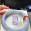 天然緬甸玉A貨 冰透紫羅蘭飄花正圈厚庄手鐲
