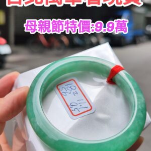 天然緬甸玉A貨 滿陽綠正圈手鐲