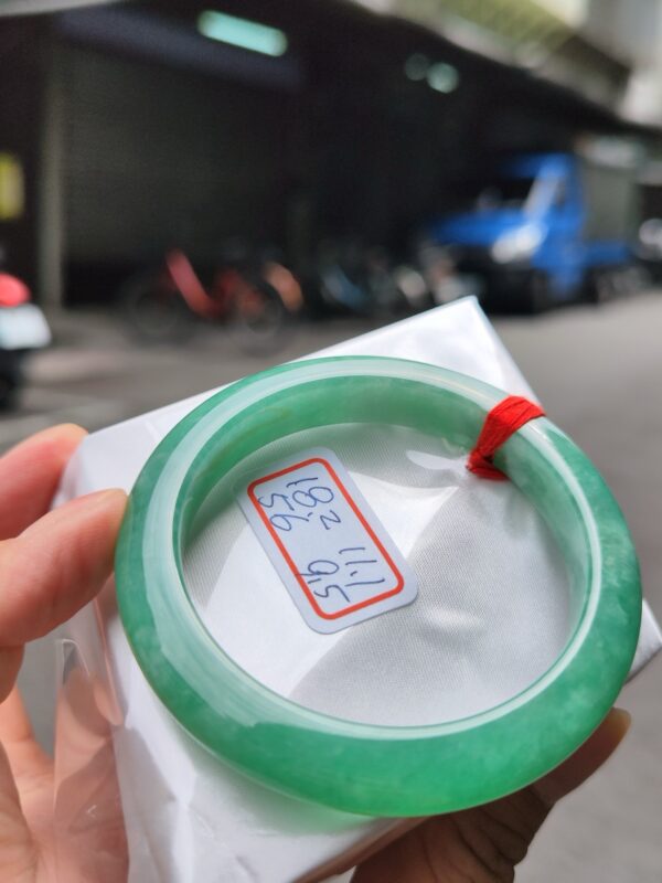 天然緬甸玉A貨 滿陽綠正圈手鐲